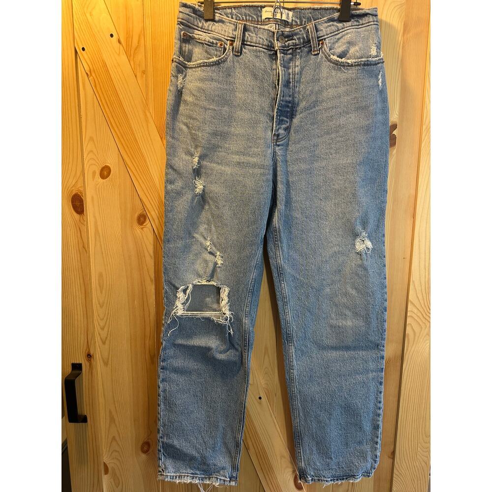 Abercrombie & Fitch The Dad High Rise Distressed Straight Leg Jeans Size 30/10